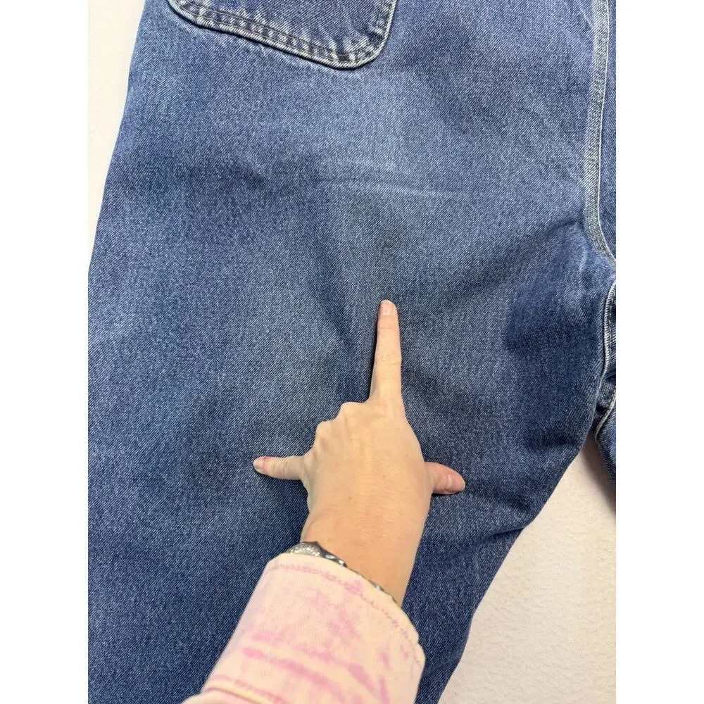 Wrangler Riggs Workwear Jeans Mens 50X30 Blue Denim Relaxed Carpenter Streetwear